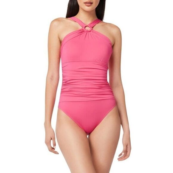 Blue Rod Beattie RBRU22209 Sz 12 Rose Red Ring Me Up Halter 1-Pc Swimsuit $125 - Picture 11 of 11